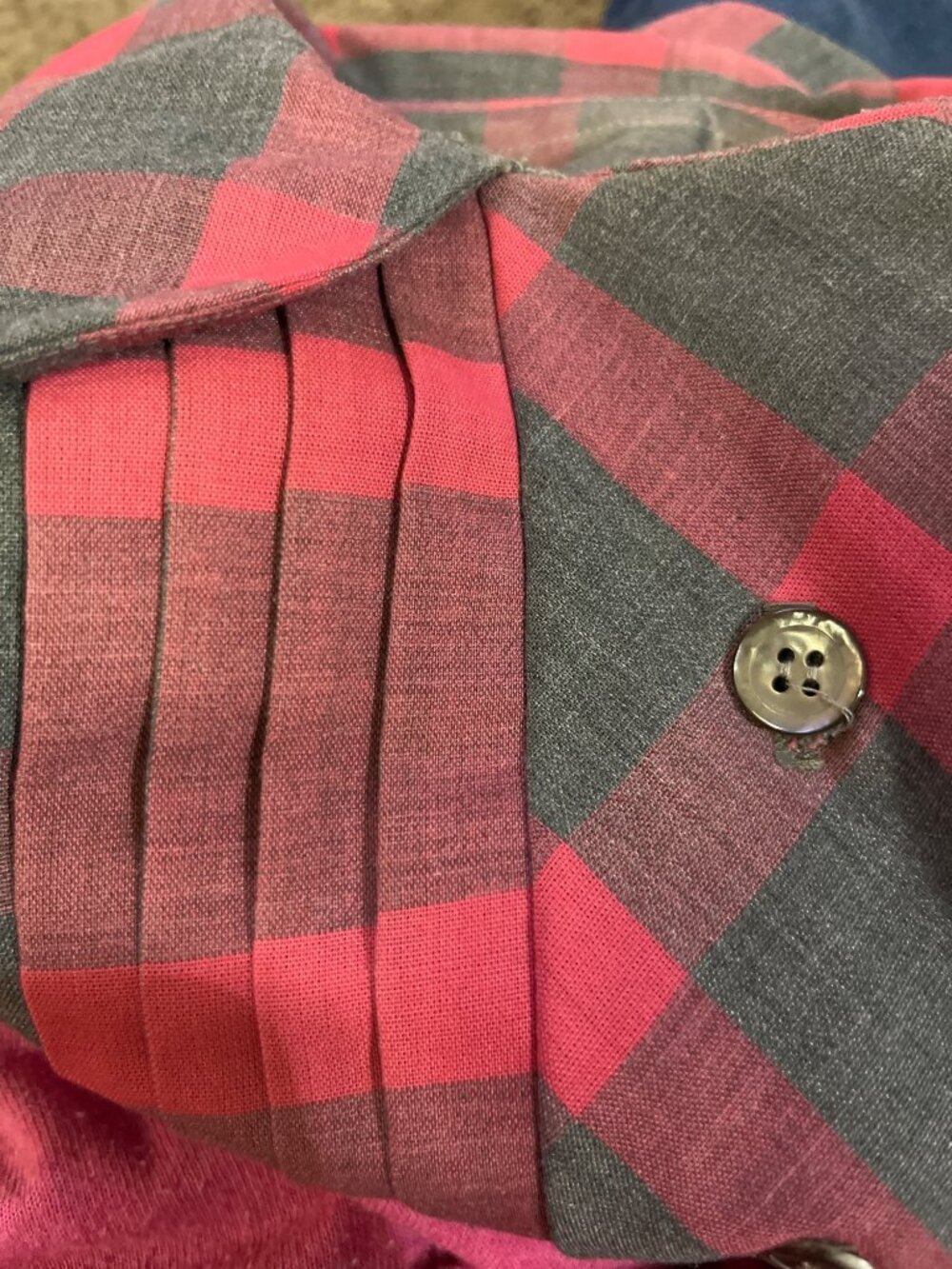Vintage Handmade Plaid Dress Tunic Peter Pan Collar Womens S? Used - Picture 5 of 16